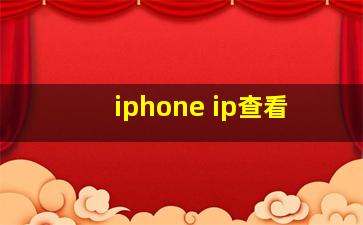 iphone ip查看